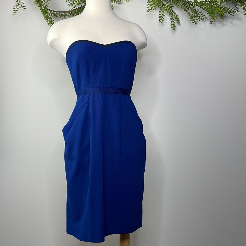 BCBG MaxAzria strapless Daphne blue dress